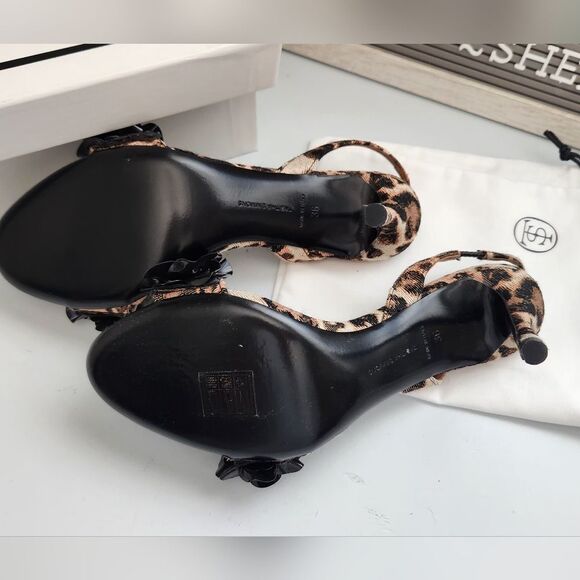 💐Tabitha Simmons Canvas Slingback Leopard Print twill Shoes Sz 36/6 - Picture 5 of 8